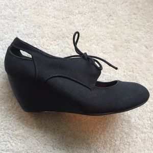 Call It Spring Black Tie Wedges
